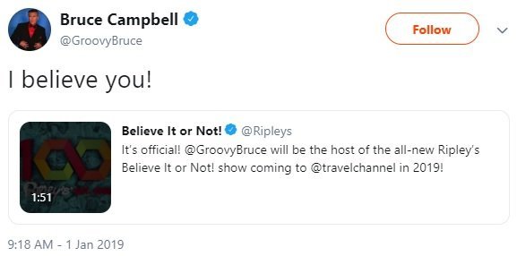 Bruce Campbell Ripley lo creas o no