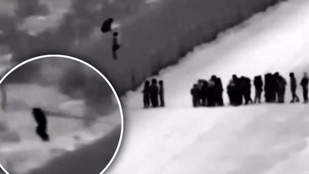 [TLMD - LV] Captado en video: cruzan la frontera con una escalera