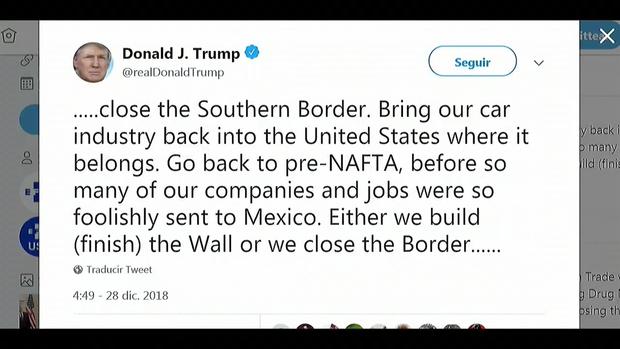 [TLMD - LV] Trump amenaza con cerrar la frontera con México si no logra fondos para muro