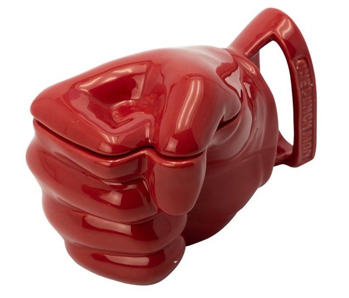 Taza con forma de puño de un puñetazo de un puñetazo