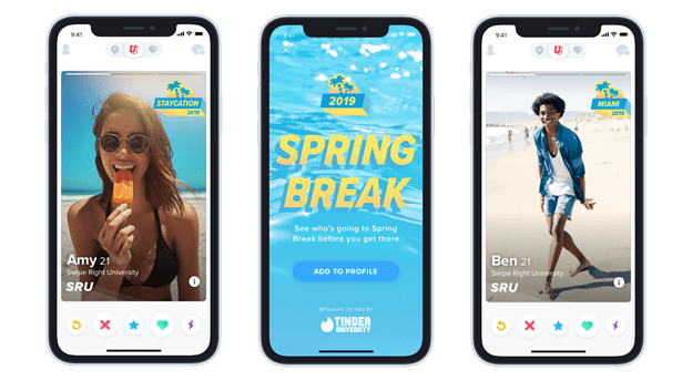 Tinder lanza un modo de vacaciones de primavera