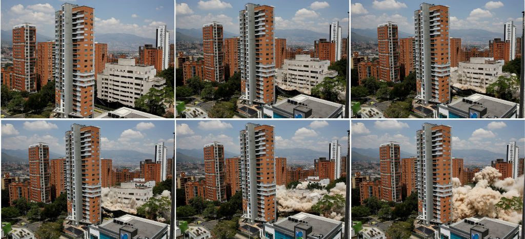 Derrumban edificio Mónaco, símbolo del narco y exfortaleza de Pablo Escobar (Video)