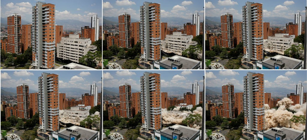 Derrumban edificio Mónaco, símbolo del narco y exfortaleza de Pablo Escobar (Video)