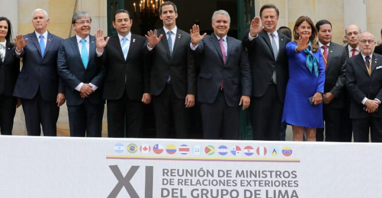 Grupo de Lima rechaza salida militar a la crisis en Venezuela