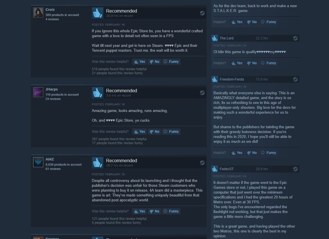 Opiniones de Metro Steam Opiniones de Metro Steam