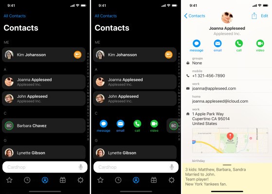 La aplicación de contactos Cardhop llega a iOS