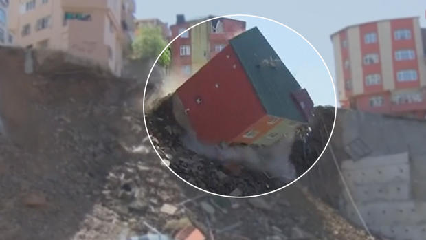 Edificio se viene abajo y queda captado en cámara