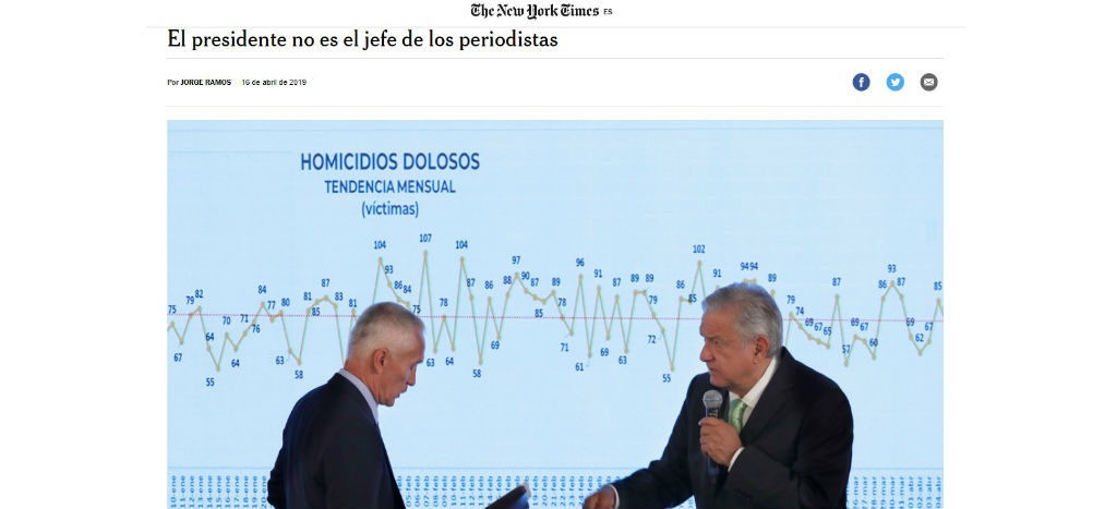 AMLO “no es intocable”: Jorge Ramos en el ‘NYT’