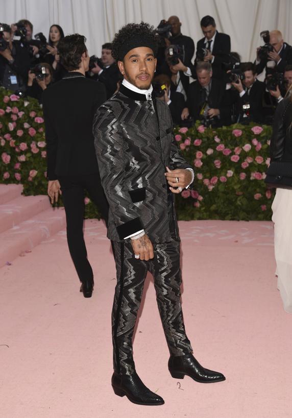 Lewis Hamilton en su llegada a la Gala MET.