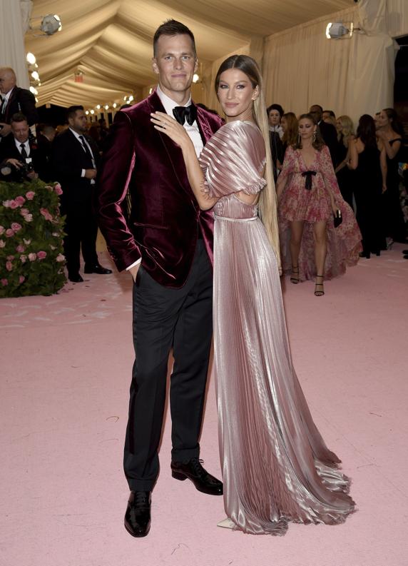 Tom Brady,y Gisele Bundchen en la Gala MET.