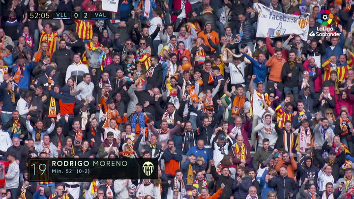 LaLiga: Real Valladolid - Valencia. Gol de Rodrigo Moreno en el minuto 52 (0-2)