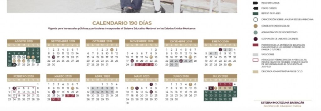 Este Es El Calendario Escolar De 190 Días Para El Ciclo Escolar 2019 2020 La Neta Neta 7783