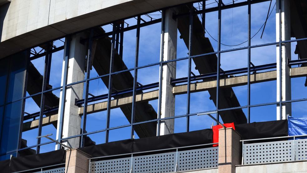 Trabajos de derribo del estadio Vicente Calderón.