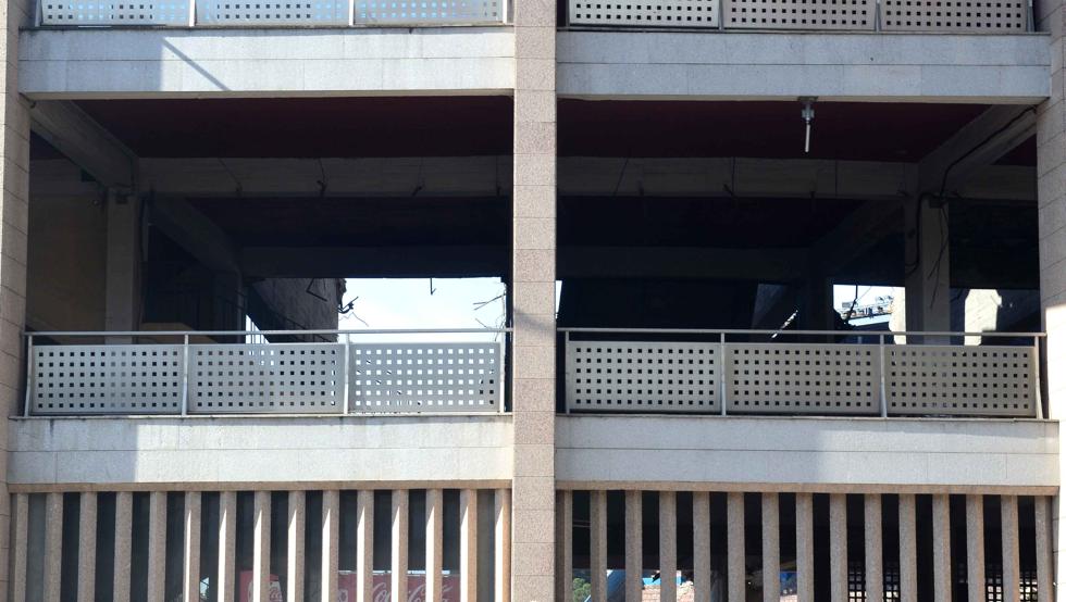 Trabajos de derribo del estadio Vicente Calderón.