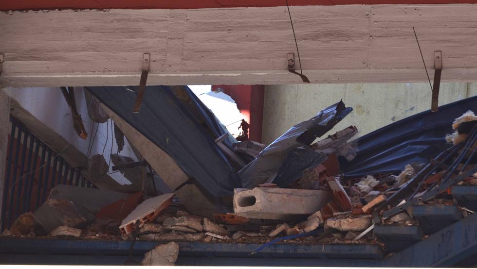 Trabajos de derribo del estadio Vicente Calderón.