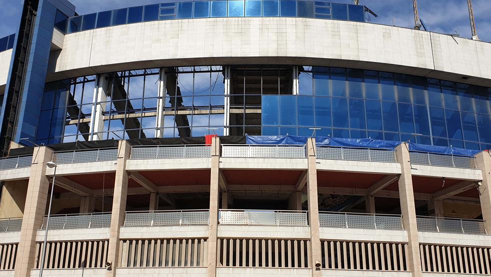 Trabajos de derribo del estadio Vicente Calderón.
