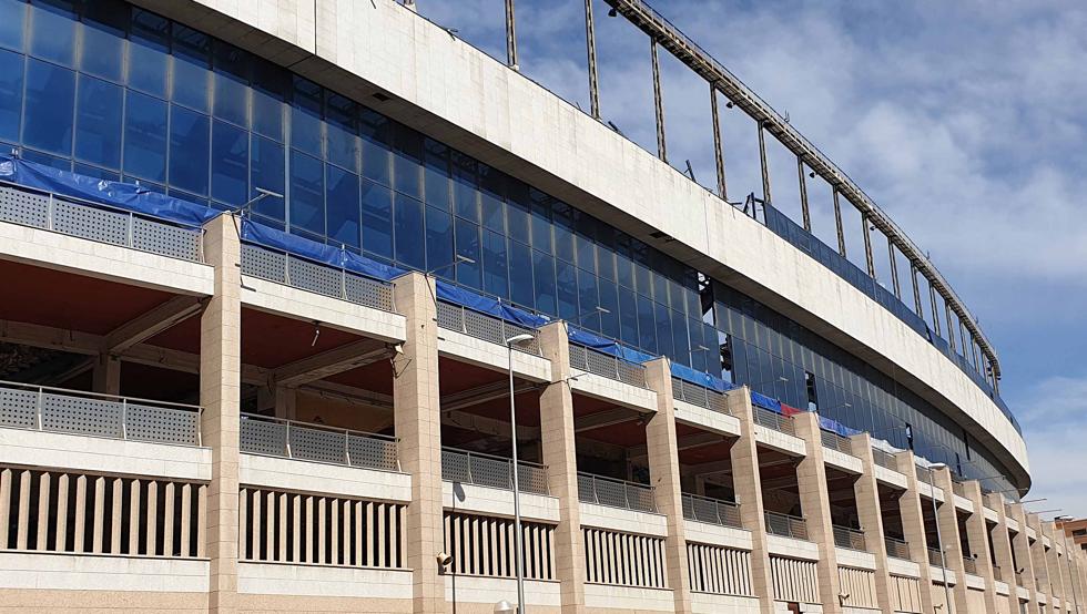 Trabajos de derribo del estadio Vicente Calderón.