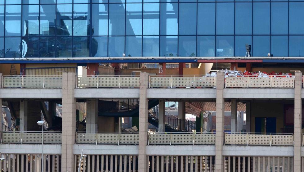 Trabajos de derribo del estadio Vicente Calderón.