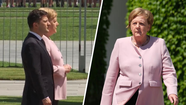 ¿Qué pasó? Canciller alemana tiembla sin parar en evento público