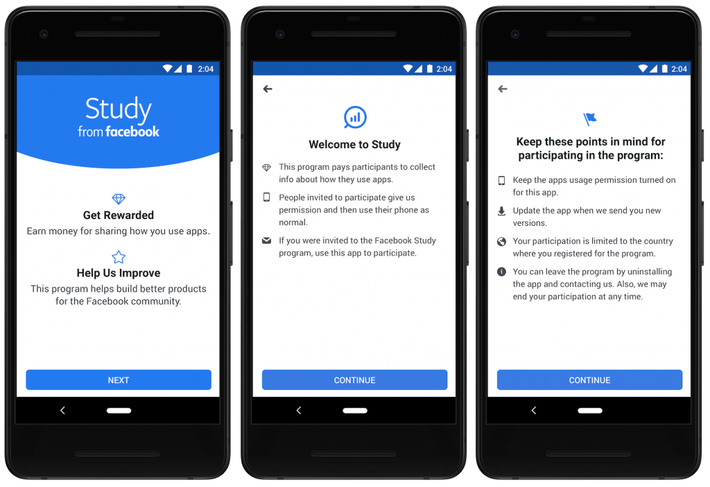 La nueva aplicación de estudio de Facebook paga a los adultos por los datos después del escándalo adolescente