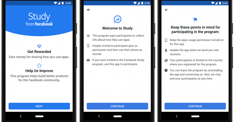 La nueva aplicación de estudio de Facebook paga a los adultos por los datos después del escándalo adolescente