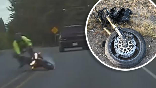 [TLMD - NATL] Sobrevive tras aparatoso choque que dejó su moto partida en dos