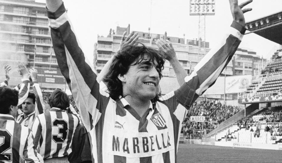 FUTRE,JUGADOR DEL ATLETICO DE MADRID,FRENTE EL ESPANYOL EN EL ESTADIO DE SARRIA.