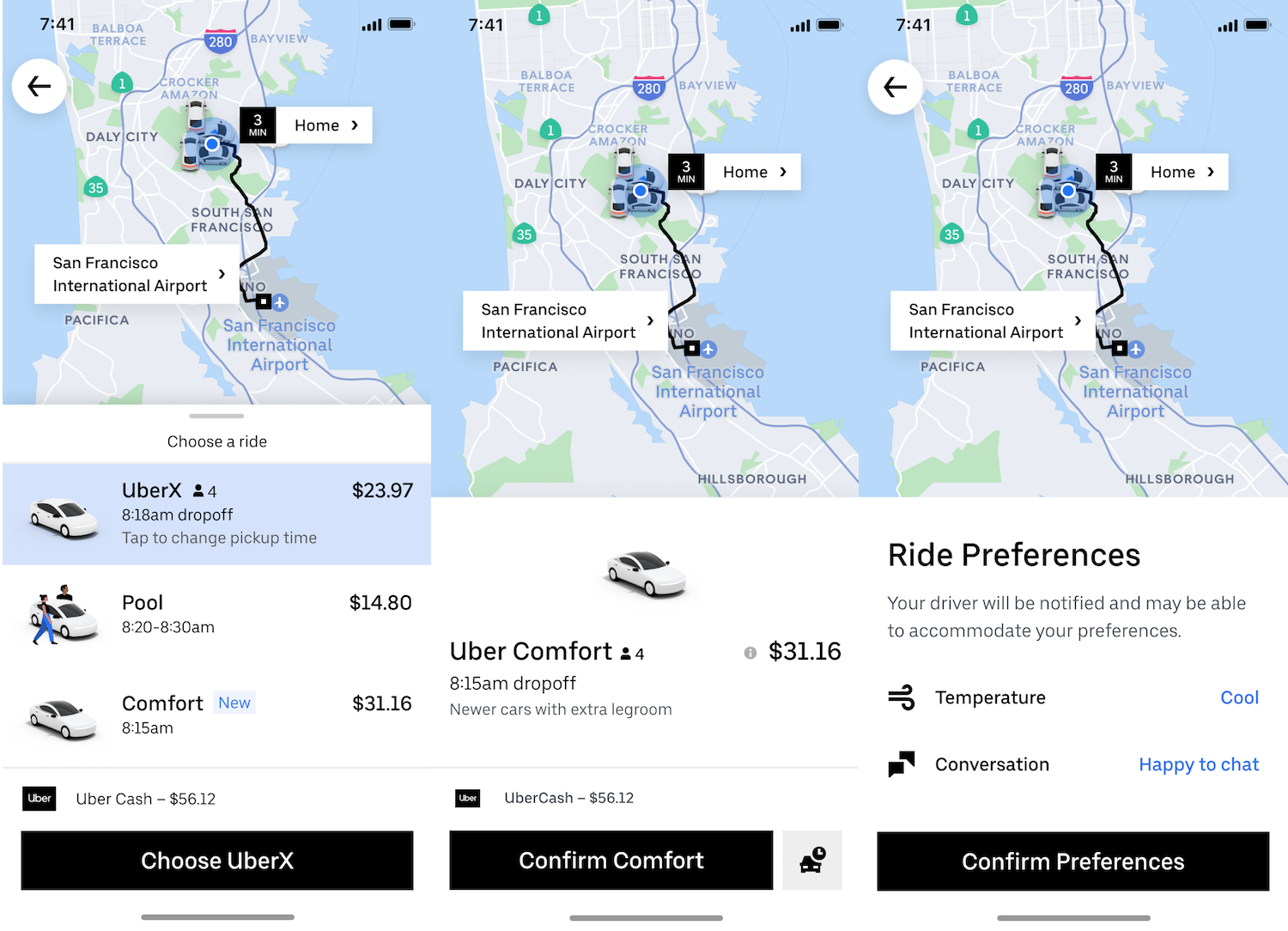 Preferencias de Uber Comfort Quiet Ride Rider Preferencias de Uber Comfort Quiet Ride Rider