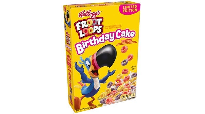 torta de cumpleaños de bucles de froot