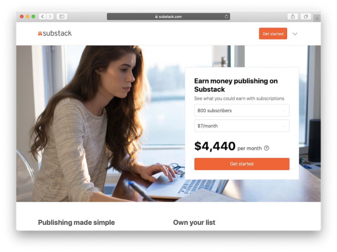 Captura de pantalla de Substack Captura de pantalla de Substack