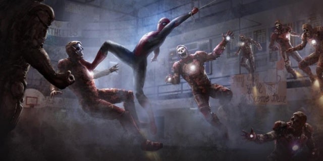 Spider-Man lucha contra un ejército de zombis de Iron Man en el arte  conceptual de Far From Home – La Neta Neta