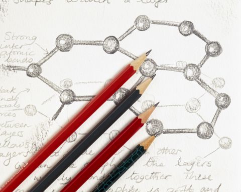 Boceto de átomos de carbono, años 90.