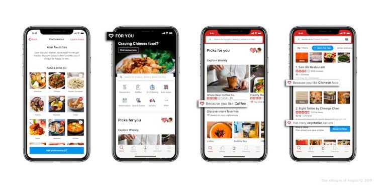 Yelp permitirá a los usuarios personalizar su página de inicio y resultados de búsqueda