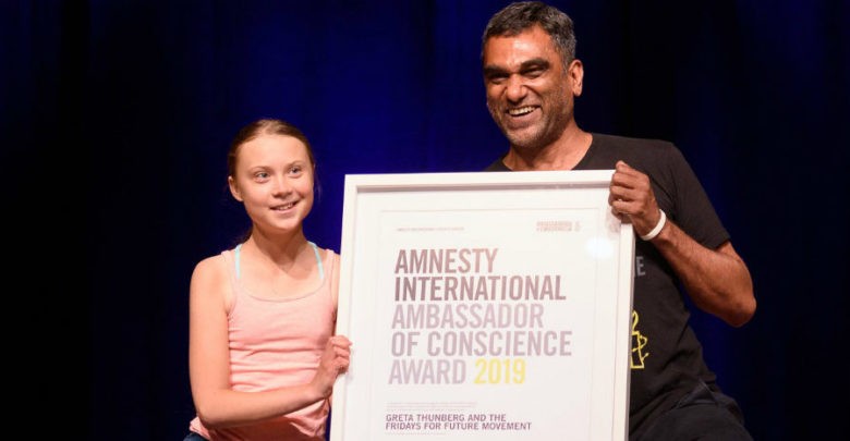 Greta Thunberg recibe premio Embajadora de Conciencia