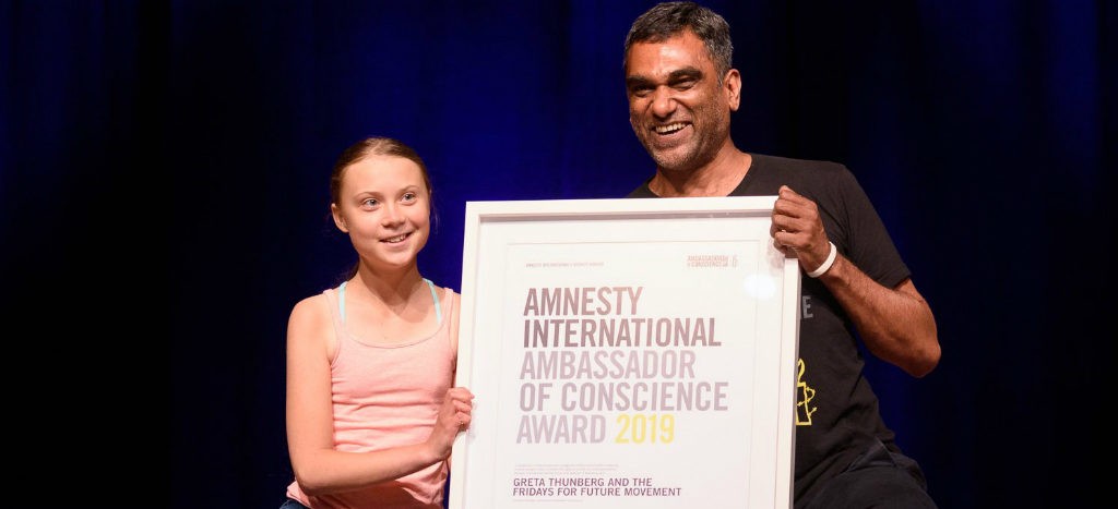 Greta Thunberg recibe premio Embajadora de Conciencia