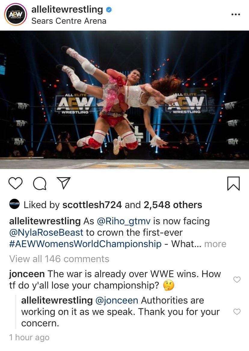 AEWCommentsMissingTitleBelt AEWCommentsMissingTitleBelt