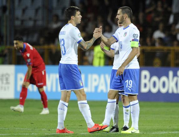 Bonucci, en el partido con su selección.