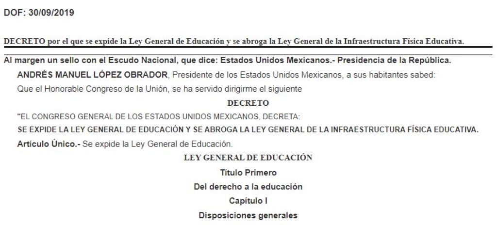 Entran en vigor las leyes secundarias de la reforma educativa