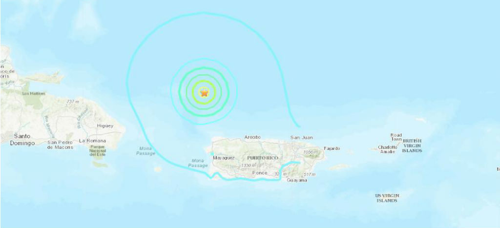 Sismo de magnitud 6,0 sacude Puerto Rico
