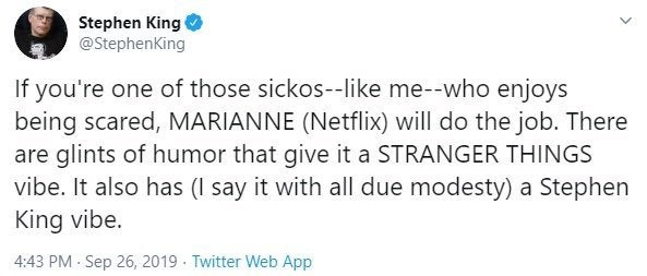 comentarios de la serie de televisión stephen king marianne