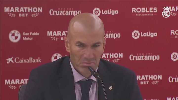 Zidane atiende a los medios tras la victoria ante el Sevilla Zidane atiende a los medios tras la victoria ante el Sevilla