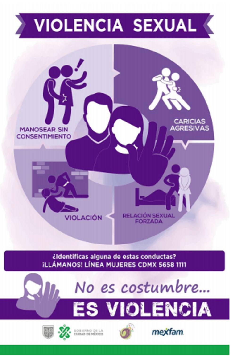 Campaña contra la violencia sexual en la Ciudad de México.