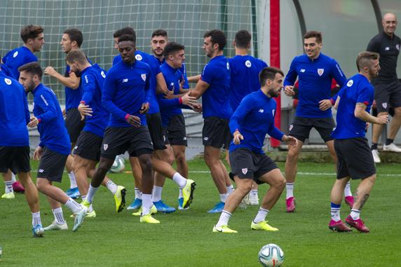 Los rojiblancos, en la sesión a puerta cerrada de estos momentos