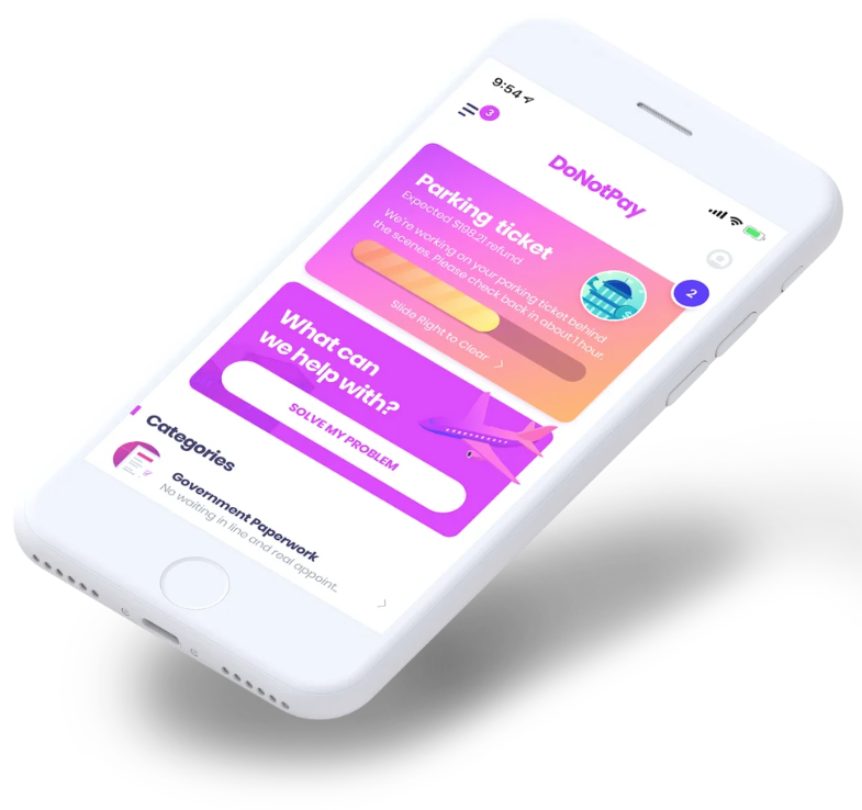 Aplicación DoNotPay Aplicación DoNotPay