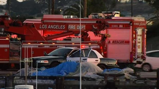 Investigan caída trágica de auto en el puerto de L.A.