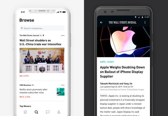 La aplicación de comercio de acciones Robinhood renueva su suministro de noticias con The Wall Street Journal y videos sin publicidad