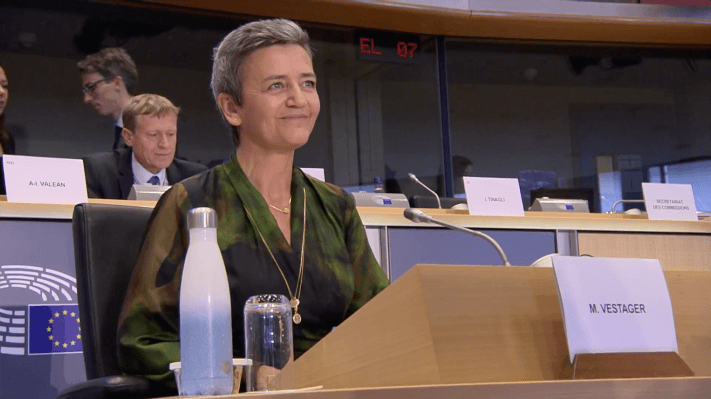 La jefa antimonopolio recargada de Europa hace su presentación de cinco años para ser EVP digital
