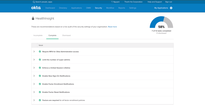 HealthInsight Tareas completadas