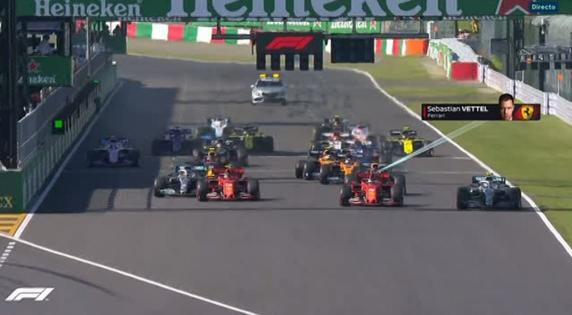 Salida del GP de Japón de F1 2019