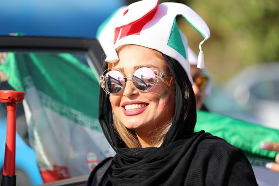 Una seguidora, en el partido entre Irán y Camboya